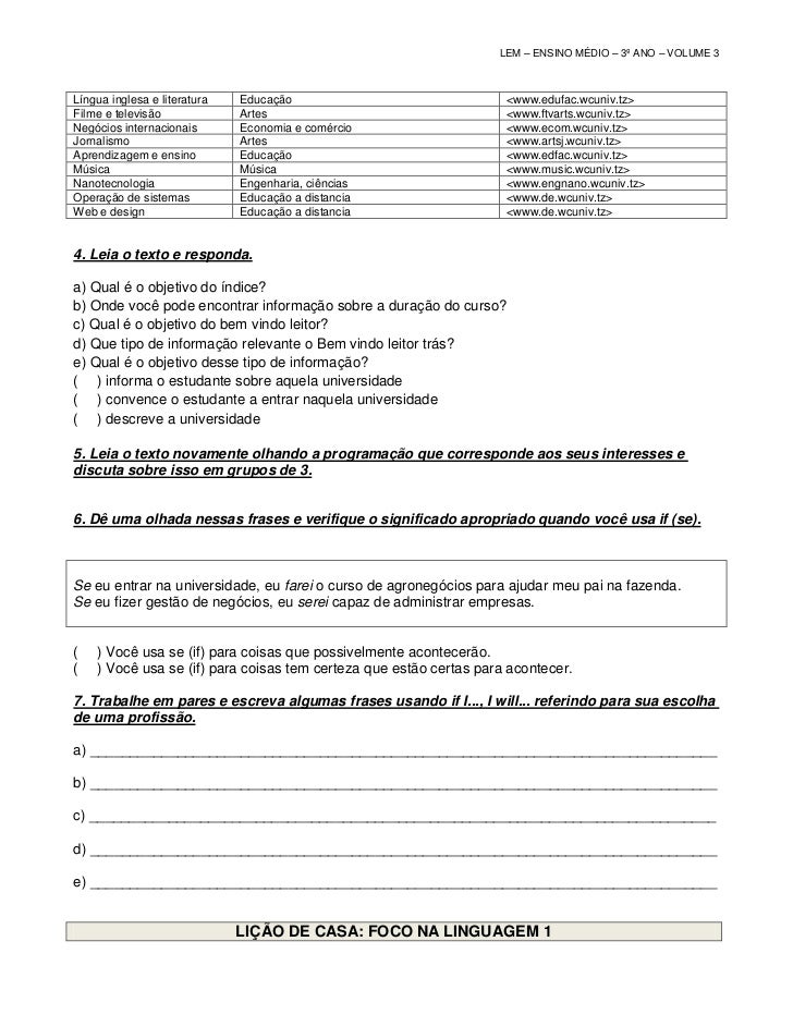 Caderno Do Aluno 3 Ano Volume 1 Ingles