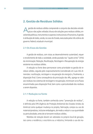 Caderno Educação Ambiental do Governo do Estado de SP - Resíduos ...