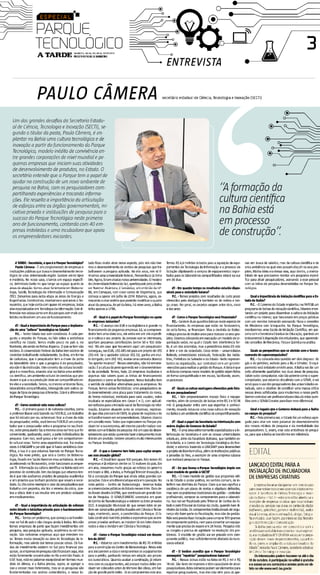 Caderno Comemorativo 1º do Parque Tecnológico da Bahia