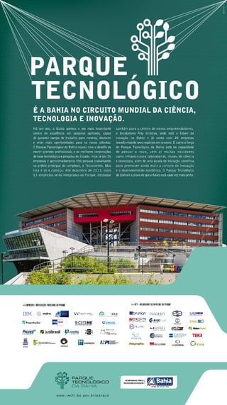 Caderno Comemorativo 1º do Parque Tecnológico da Bahia