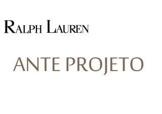 ANTE PROJETO
 