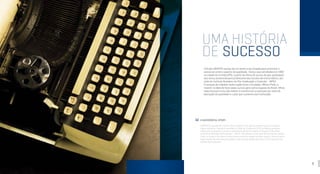 4 5
O Grupo UNINTER nasceu de um sonho e da vocação para promover o
acesso ao ensino superior de qualidade. Iniciou suas atividades em 1996
na cidade de Curitiba (PR), a partir da oferta de cursos de pós-graduação
lato sensu presencial para professores das escolas de ensino básico, por
meio do Instituto Brasileiro de Pós-Graduação e Extensão - IBPEX.
O sucesso do trabalho nesta região levou o fundador, Wilson Picler, a
investir na ideia de levar esses cursos para outros lugares do Brasil. Afinal,
todos buscam uma vida melhor e transformar as pessoas por meio de
educação de qualidade é o pilar que sustenta esta instituição.
UMA HISTÓRIA
DE SUCESSO
A SUCCESSFUL STORY
UNINTER Group was born from a dream and from the call to promote access to a quality
higher education. Started its activities in 1996, at Curitiba city (PR), by offering presence-
based post-graduation courses to elementary education teachers through the Brazilian
Institute of Graduate and Extension – IBPEX. The success of this work led the founder, Wilson
Picler, to invest in the idea of taking these courses to several brazilian regions. After all, we all
seek a better life and changing people’s lives through quality education is the mainstay that
sustain this institution.
 