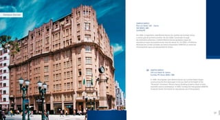 16 17
Campus Garcez
CAMPUS GARCEZ
103 Luiz Xavier St, Centro
Curitiba, PR, Brazil, 80021-980
In 1926, the engineer John Moreira Garcez (ex Curitiba Mayor) began
constructing the first skyscraper in the city. Built at the height of the
“Paranista” movement, Moreira Garcez Building presents traces of early
twentieth century architecture. In 2003, Curitiba City Hall granted UNINTER
University Center the license for educational use of the property.
CAMPUS GARCEZ
Rua Luiz Xavier, 103 – Centro
CEP 80021-980
Curitiba/PR
Em 1926, o engenheiro João Moreira Garcez (ex-prefeito de Curitiba) iniciou
a construção do primeiro arranha-céu da cidade. Construído no auge
do movimento paranista, o Edifício Moreira Garcez apresenta traços da
arquitetura traços da arquitetura do início do século XX. Em 2003, a Prefeitura
Municipal de Curitiba concedeu ao Centro Universitário UNINTER um alvará de
funcionamento para uso educacional do imóvel.
 