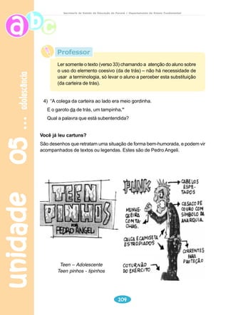 unidade 03 
Asa Branca 
85 
meio ambiente 
Secretaria de Estado da Educação do Paraná / Departamento de Ensino Fundamental 
2) Com base nos textos lidos e, de modo especial, nas discussões relacionadas 
à ecologia que aconteceram em sala de aula, produza um texto expressando 
sua opinião, defendendo seu ponto de vista sobre a destruição do meio 
ambiente ou sobre a extinção de certas espécies de animais. Lembre-se de 
que seu texto precisa ter início, meio e fim. Dê a ele um título apropriado. 
Quando olhei a terra ardendo 
Qual fogueira de São João 
Eu perguntei a Deus do céu, ai 
Por que tamanha judiação 
Hoje, longe muitas léguas 
Numa triste solidão 
Espero a chuva cair de novo 
Pra mim voltar pro meu sertão 
Que braseiro, que fornaia 
Nem um pé de prantação 
Por farta d’água, perdi meu gado 
Morreu de sede meu alazão... 
LUIZ GONZAGA: Asa Branca. In: __O melhor de Gonzaga. [ s.l]: BMG, p1996. 1CD0 
 