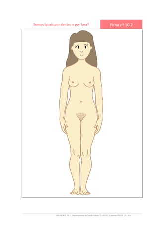 ARS NORTE, I.P. | Departamento de Saúde Pública | PRESSE |Caderno PRESSE 2º Ciclo
Somos iguais por dentro e por fora? Ficha nº 10.2
 