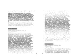 103
para a mudança? Como é feita a seleção dos participantes: abre-se uma
chamada pública, faz-se convites ou existem outros modos?
Acredito que a discussão dessas questões - que muitas vezes se
assemelham com várias questões éticas com que nos deparamos no
próprio dia a dia - encontram uma boa possibilidade de discussão e até
de se chegar a uma conclusão nesse tipo de encontro pois podem ser
discutidas por pessoas com experiências e opiniões diversas. Essas
questões ultrapassam os limites da arte, da arquitetura e do urbanismo
e se encontram em nosso próprio cotidiano, em nossas relações, mas
nem sempre temos o tempo e a disponibilidade para pensá-las e discuti-
las.
Gostaria, portanto, de sugerir uma discussão sobre uma ou algumas
das questões dos parágrafos acimas que forem consideradas mais
pertinentes pelo grupo de debatedores ou participantes em relação às
experiências de que estejam fazendo parte nesse Corpocidade.
MILENE MIGLIANO
Graduada e mestre em Comunicação Social – Olinda – PE
milenemigliano2@gmail.com
Participante (RJ)
Nossa provocação mapeia situações que buscam racionalidades
alternativas às perspectivas que produzem imaginários urbanos
orientados pelo individualismo e consumismo, presentes e marcantes
cotidianamente nas cidades contemporâneas. Seguindo Torres,
Berenstein e Silva, buscamos contextualizar experiências vividas em
Belo Horizonte e Recife, de resistência frente a construção destes
imaginários em construção. Ambas são afetadas pela onda das
revitalizações dos últimos anos que tem reestruturado os ambientes
urbanos - propiciando usos programados para atender um habitante
privilegiado, preparado para consumir tudo o que há de novo,
suplantando as camadas e fluxos temporais resistentes dos espaços
públicos, usufruindo impensantemente qualquer apropriação dos
recursos naturais e simbólicos que os grandes empreendimentos
especulativos têm lançado em nossa vida - ancoradas pelas políticas
de inclusão das cidades na rota mundial do consumo da técnica
espetacularizada. No Recife, a construção do condomínio residencial
conhecido como Torres Gêmeas – 40 andares construídos na beira
do Capiparibe, ao lado do Cais de Santa Rita, fincadas como novo
referencial imobiliário na paisagem tombada do Recife Antigo –
suplantou laudos ambientais se situando como corpo(s) estranho(s)
na cidade. O condomínio que tem diversos olhos nos muros brancos
104
atentos aos que não tem entrada garantida pelos seus portões, não
é servido por adequações urbanas como faixa de pedestres para
os trabalhadores de lá, impôs a retirada de moradores sem teto que
ocupavam um prédio vizinho e prenuncia a construção de mais 12
torres próximas, detonou a articulação de um coletivo que produz
colaborativamente um filme sobre a situação. Articulado por jovens
cineastas pernambucanos indignados com a política urbana, o coletivo
tem um blog na internet, www.projetotorresgemeas.wordpress.
com, que convidou os interessados a produzir um filme a partir do
compartilhamento de posicionamentos sobre as Torres, via e.mails
num grupo de discussão, envio de materiais audiovisuais que poderão
compor o filme, de autoria coletiva. O coletivo coloca em relação e
embate as perspectivas e vivências da cidade em imagens, sons e
textos produzidos no acesso de corpografias urbanas, em reuniões
presenciais que atualizam e reconstroem argumentos da montagem que
será realizada por um coletivo de Fortaleza, além dos próximos passos
para participação política da cidade. Em Belo Horizonte, a violência
simbólica engendrada pelos processos de requalificação no centro da
cidade culminou com Decreto Municipal 13.798, que proibiu a partir
de 01.01.10 a realização de eventos de qualquer natureza na Praça da
Estação no centro da cidade. Após anos de reformas que buscaram
tornar o centro mais apropriado ao trânsito rápido, menos qualificado
para os encontros descompromissados, retirando de circulação seus
moradores de rua, a praça Rui Barbosa mais conhecida como Praça
da Estação, foi devolvida para o povo, que se fez muito mais presente
e em um ano retirada pelo decreto, sendo tomada a força por uma
onda de cidadãos que vestiram seus trajes de banho, conclamados por
e.mails, redes sociais e sites na internet, www.pracalivrebh.wordpress.
com, e fizeram a Praia da Estação durante o verão 2010, que sublinhou
a potência da diversidade cultural anti-representativa, fazendo o decreto
ser visibilizado, revisto, contextualizado e trazendo questões urbanas
para serem repensadas.
MILIANIE LAGE MATOS
Graduada em dança, Revista Binacional {{em_rgencia}
milianie@gmail.com
Participante (RJ e SSA)
Visto que o corpo-sujeito é o lugar mais micropolítico na sociedade, o
qual apresenta o singular e o plural, o público e o privado, a objetividade
e a subjetividade ao mesmo tempo, e que sua existência se dá a
partir de seu movimento, de sua ação (sentimento-pensamento-fala),
de que maneira sensível podemos analisar a Dança, nos termos da
 