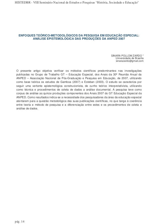Artigo pedagogia