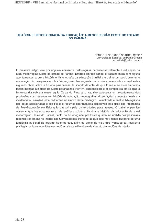 Artigo pedagogia