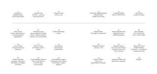 5
Livia Flores e
Michelle Sommer
nota de apresentação
12
Amanda Costa
breviário - museu da
memória do futuro
18
Chang Chi Chai
cartas ao vento
58
Paulo Tavares
árvores, cipós, palmeiras e
outros monumentos
arquitetônicos
66
Tertuliana Lustosa
museu imaginário do Cabeça
de Cuia – pinturas rupestres e
narrativa na Serra da Capivara
78
Frederico Benevides
insular
106
Cícero Portella
encarnações de praças
fantasmas
118
Stanley Vinicius
intervenções e devires
urbanos
132
Paola Barreto
fantasmagorias
contracoloniais
187
Thelma Vilas Boas
um registro visual sobre a
diversidade // um diálogo
com Kauãn
192
Cosme Felippsen, Maurício
Hora e Laura Burocco
se não tem água,
eu furo um poço
200
Luiz Guilherme Vergara
des-ilhamentos das escolas de
arte: distopias e utopias
negativas
24
Livia Flores, Michelle Sommer
e Ronald Duarte
desilha em três vistas
44
Cristina de Pádula
diário EX PERI ENCIA
50
Ayla Tavares
partitura da espera
82
Martha Niklaus
Anã, lugar de encantamento
90
Eduardo Brandão Pinto
máquinas de escuta e
resistências silenciosas
98
Aline Portugal e
Érico Araújo Lima
fazer ver, fazer cidade
148
Alessandra Vannucci
odisseias I - XII
162
Benjamin Seroussi
entre turnos: ferramentas e
partituras de um outro
fazer curatorial
178
Thelma Vilas Boas e
Michelle Sommer
Lanchonete <> Lanchonete//
Ocupação Bar Delas
214
Cristina T. Ribas e
Lucas S. Icó
grupo:dispositivo:situação
226
seminário Desilha_2018
ficha técnica e programa
228
biografias
 