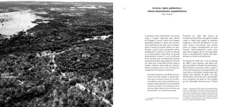 60 61
Produzido em 1947 pelo Serviço de
Proteção ao Índio (SPI), uma agência estatal
criada no Brasil para regular as questões
indígenas, o filme Rio das Mortes é um dos
muito poucos documentos que existem
sobre os antigos assentamentos do povo
Xavante. Aproximadamente quinze anos
após essas imagens terem sido registradas,
todos os assentamentos haviam sido aban-
donados ou tinham sido destruídos.
Da década de 1940 até o final da década
de 1960, o povo Xavante, uma nação indí-
gena que habita o Planalto Central brasileiro
desde tempos imemoriais, foram sujeitos a
uma brutal campanha de desapropriação de
suas terras e remoções forçadas para abrir
espaço para fazendas de gado e de soja.
Oficialmente conhecida como “pacificação”,
essa campanha era parte de uma estraté-
gia de colonização territorial que o Estado
Imagem 1 – Identificação da Bö’u, antigo centro da Marãiwatsédé.
O sítio é caracterizado por uma densa formação de selva que
preservou a organização circular original da antiga aldeia xa-
vante. A Bö’u provavelmente foi fundada no final do século de-
zenove e existiu até as remoções forçadas da década de 1950.
Essa região é conhecida como Bö’umoahö, “lugar de produção”,
em referência à abundância de recursos naturais encontrados
na área e à antiga prosperidade da aldeia.
árvores, cipós, palmeiras e
outros monumentos arquitetônicos
Paulo Tavares
A aeronave está sobrevoando uma densa
mata; a imagem capturada pela câmera
de filmagem a bordo mostra uma imagem
embaçada pintada em vários tons escuros.
Só as palmeiras mais altas, que se sobres-
saem à massa do dossel, podem ser iden-
tificadas a partir dessa perspectiva aérea.
Subitamente a câmera se volta em direção
a um campo aberto, onde vemos um grande
assentamento humano. É uma construção
muito peculiar, pois sua disposição espacial
é geometricamente organizada em forma de
um vasto arco. A aeronave circula a área, a
câmera continua direcionada ao assenta-
mento, enquanto uma voz em off proporcio-
na algumas informações contextuais:
Na margem direita do rio das Mortes começa o
domínio dos índios Xavante, os grandes guer-
reiros que se tornaram famosos por sua teimo-
sa resistência contra todas as tentativas de ca-
tequese. A alguns quilômetros do rio, protegidos
por densos cerrados, nós começamos a ver as
primeiras aldeias desses povos da floresta, que
eles defendem com notável determinação.1
1 Rio das Mortes, 1947, produzido pelo Serviço de Proteção
ao Índio (SPI).
 