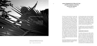 68 69
A minha pesquisa sobre a Serra da Capivara
parte da própria família e dos meus questio-
namentos enquanto escritora e artista. Os
rios e suas entidades são elementos essen-
ciais para que eu pudesse trazer todos estes
questionamentos, e para expandi-los a um
nível intelectual. A fé afroindígena chamada
crendice, o pixo chamado vandalismo, o tes-
temunho classificado pré-alguma-coisa.
Os registros que fiz na Serra da Capivara
revelam pinturas rupestres, artesanatos, ar-
quiteturas, pichações, grafites e relações de
poder.
NARRADORES DE BEIRA-RIO
Eu comecei a falar um pouco sobre o Cabe-
ça de Cuia, uma lenda que minha mãe me
contou. O Cabeça de Cuia se transformou
para mim numa carta, e essa carta vem tam-
bém de um cordel, do Juvenal Evangelista.
Essa é uma lenda que eu ouço desde crian-
ça, e eu sou uma mulher trans, então não
me contavam com esse sentido de que o
Cabeça de Cuia ia me comer. O Cabeça de
Cuia é uma lenda do rio que se conta sobre
um pescador que foi amaldiçoado pela mãe
museu imaginário do Cabeça de Cuia –
pinturas rupestres e narrativa
na Serra da Capivara
Tertuliana Lustosa
O Centro é o que ensinam ser o lugar onde
se concentram as pessoas numa forma
mais desenvolvida de cidade. Mentira. O
Centro é só mais uma forma de se manipu-
lar a história. É como nas palavras. Ze’egté é
a língua verdadeira para os Guajajara. Algo
das línguas de matriz tupi nós, brasileiros,
inconscientizamos, porque foi muito dura a
colonização. Dói saber que ainda vivemos e
revivemos a todo instante a catequese. O
centro pode ser onde a catequese dominou
as terras e instaurou grandes aglomerados
de exploração do trabalho pelas desigual-
dades sociais. Sei das minhas terras, mas
o que realmente eu tenho é uma vontade
enorme de reflorestar a minha história onde
se instalaram a monocultura da palavra e
dos saberes, a ditadura do corpo e a ordem
do comportamento. Desde pequena estu-
dei os saberes eurocentrados, cisgêneros
e colonialistas, do seu ponto de vista sobre
o mundo. Minha terra é grande e sem título
de terras.
Quais marcas testemunham nossos desterros?
Quais saberes justificaram expulsões e desca-
racterizações de povos e culturas?
Eu gosto do absurdo divino das imagens.
Manoel de Barros
Heaty twue aiko
I he anama wa muite dje muk
I he djmuk atwue aiko
He anama wanupe.¹
Tapixi Guajajara
1
Tradução, por Urutau Guajajara: “Estou sozinha e longe /
Dos meus parentes; / Sinto-me forte / Para o meu povo”.
Imagem 1 – Cabeça de Cuia de Nonato Oliveira.
 