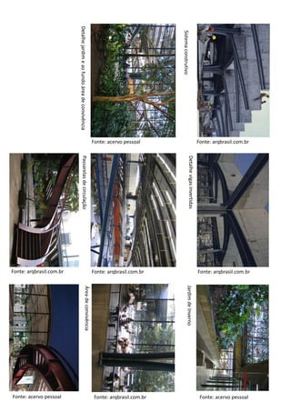 Fonte: arqbrasil.com.br
Fonte: arqbrasil.com.br
Fonte: arqbrasil.com.brFonte: arqbrasil.com.br Fonte: arqbrasil.com.br
Fonte: acervo pessoal
Fonte: acervo pessoal Fonte: acervo pessoal
Áreadeconvivência
Detalhejardimeaofundoáreadeconvivência
JardimdeInvernoDetalhevigasinvertidas
Passarelasdecirculação
Sistemaconstrutivo
28
 