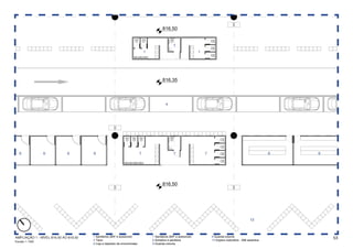 816,50


                                                                                                 1
                                                                             1                                    1




                                                                                        816,35



                                                                                           4




   6             6           6         6                                 7                       7                    7                                         8   9




                                                                                        816,50




                                                                                                                                                      12



                                       1 Sanitários (M/F e acessível)            7 Sanitários (M/F e acessível)           9 Guarda-volume
AMPLIAÇÃO 1 - NÍVEL 816,50 AO 819,50
                                       4 Táxis                                   8 Achados e perdidos                     12 Espera rodoviária - 308 assentos
                                                                                                                                                                        53
Escala 1 / 500
                                       6 Loja e depósito de encomendas           9 Guarda-volume
 