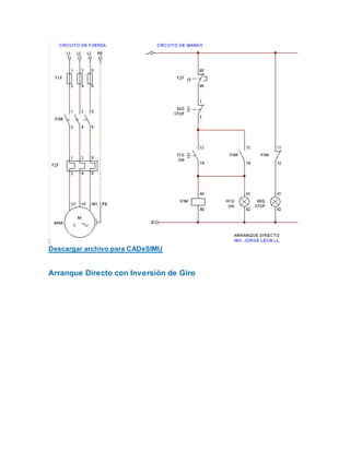 :
Descargar archivo para CADeSIMU
Arranque Directo con Inversión de Giro
 