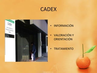 CADEX INFORMACIÓN VALORACIÓN Y ORIENTACIÓN TRATAMIENTO 