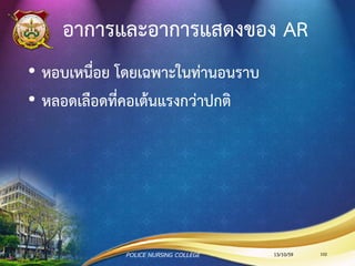 Aortic Regurgitation
13/10/59 102POLICE NURSING COLLEGE
 