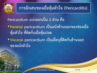 Post-Test
13/10/59
ข้อ ข้อความ ถูก ผิด
1 แนวคิดการพยาบาลผู้ป่วยโรคหลอดเลือดหัวใจโคโรนารีมุ่งเน้นการดูแลผู้ป่วยในทุกระยะ
ของการเจ็บป่วยตั้งแต่การประเมิน การส่งเสริม ป้องกัน รักษาและฟื้นฟูสภาพ
2 โรคหลอดเลือดหัวใจโคโรนารีเกิดจากการแตกของ Plaque ที่ผนังหลอดเลือดแดงโคโรนารี
ที่มีการอักเสบและแข็ง (atherosclerosis)
3 ภาวะแทรกซ้อนที่สาคัญของโรคหลอดเลือดหัวใจโคโรนารีคือ Myocardial Infarction
4 เมื่อมีอาการเจ็บหน้าอกอมยา isordil ใต้ลิ้น 3 เม็ด แต่ละเม็ดห่างกัน 5 นาที จนมาถึง รพ.
5 การพยาบาลผู้ป่วยที่ได้รับยากลุ่ม Beta-blocker ที่สาคัญ คือ การจับชีพจรถ้าน้อยกว่า
60 ครั้งต่อนาที ต้องงดให้ยาในมื้อนั้นและรายงานแพทย์





POLICE NURSING COLLEGE 66
 