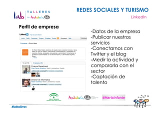 REDES SOCIALES Y TURISMO
                                                               LinkedIn

Perfil de empresa
      ...