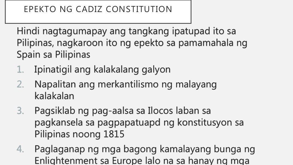 Ang Deklarasyon Ng Cadiz Constitution Cadiz constitution ng 1812