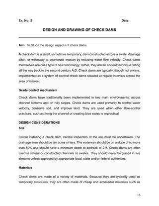 Check Dam Drawing.pdf Agriculture CAD lab manual | PDF