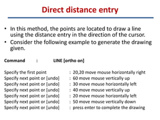 Direct Distance Entry Method CAD Lecture Note PPT-ETU.pdf for any engineers | PDF