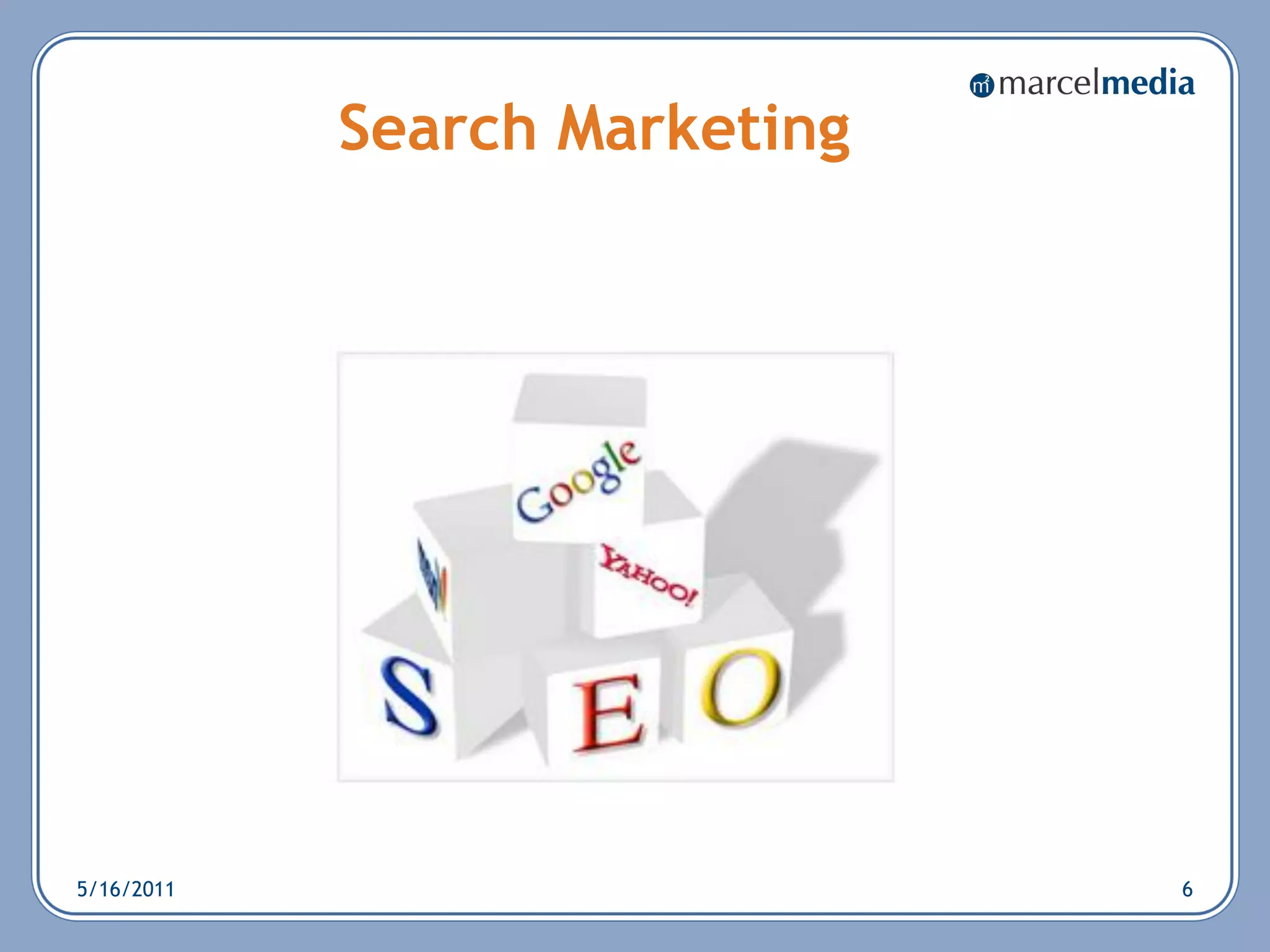Search Marketing




5/16/2011                      6
 