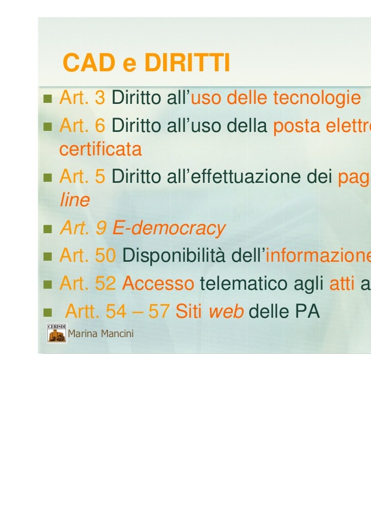 CAD Il nuovo Codice dell'Amministrazione Digitale