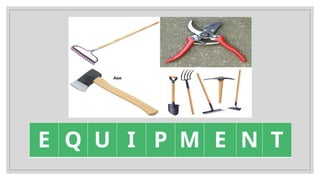 A lesson plan in agriculture: Common Farming tools and equipment | PPTX