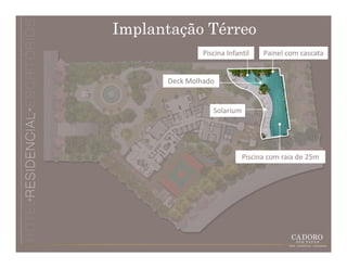 Implantação Térreo
               Piscina Infantil    Painel com cascata


      Deck Molhado


                  Solarium




                             Piscina com raia de 25m
 