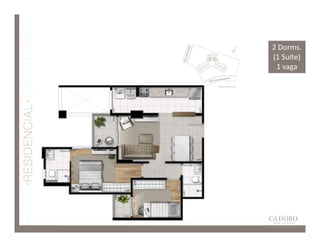 Planta Tipo C - 62m²
                       2 Dorms.
                       (1 Suíte)
                        1 vaga
 