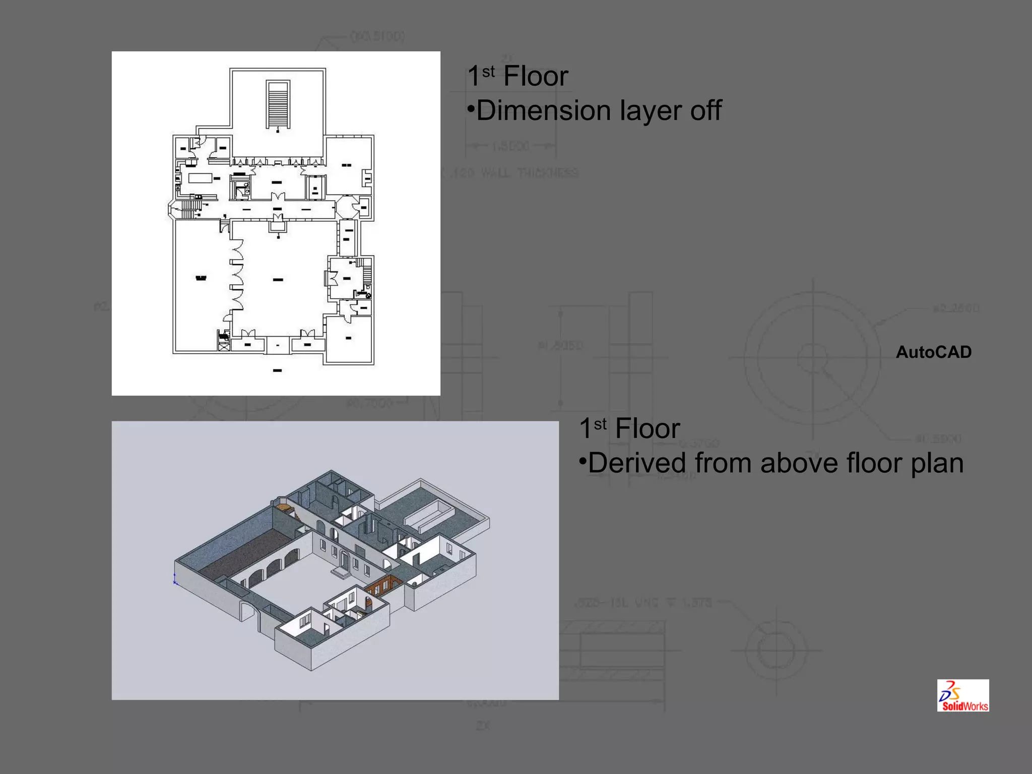 1 st  Floor Dimension layer off 1 st  Floor Derived from above floor plan AutoCAD 