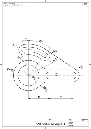 Cad practice drawings 111 120 | PDF