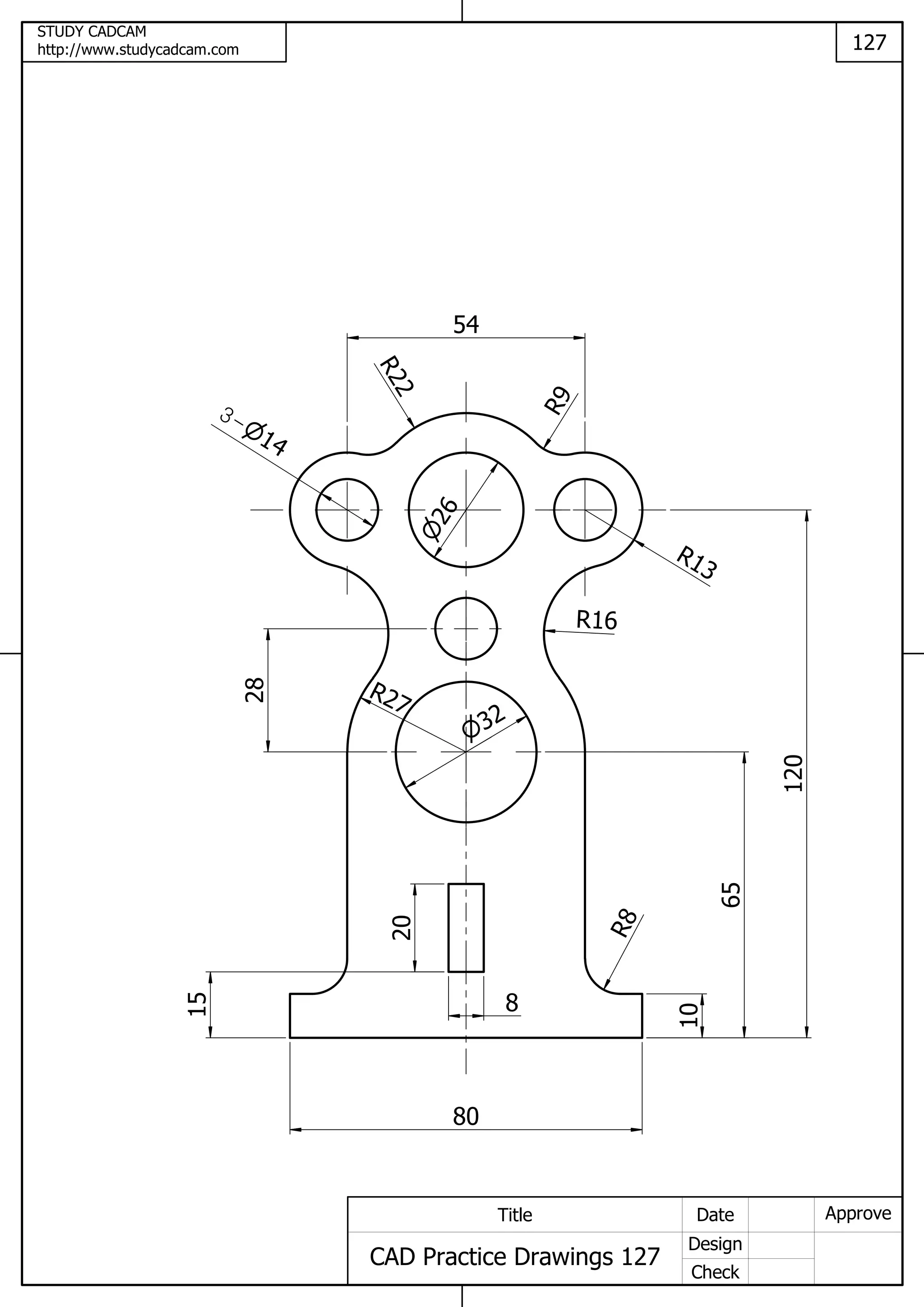 Cad practice drawings 121 130 | PDF