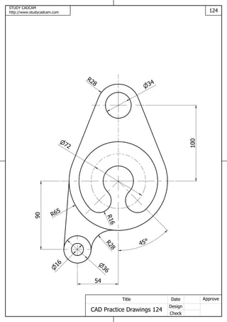 Cad practice drawings 121 130 | PDF