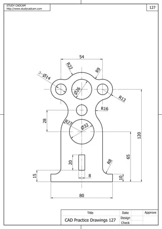 Cad practice drawings 121 130 | PDF