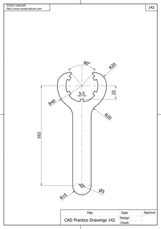 Cad practice drawings 141 150 | PDF