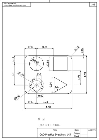 Cad practice drawings 141 150 | PDF