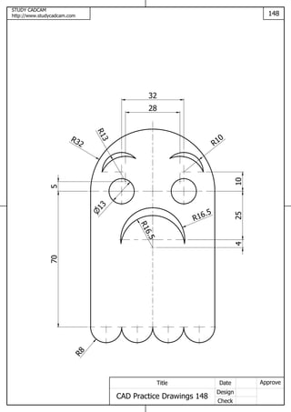 Cad practice drawings 141 150 | PDF