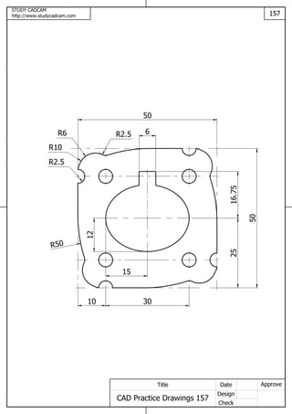 Cad practice drawings 151 160 | PDF