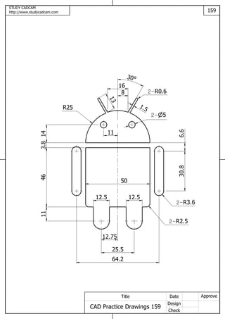 Cad practice drawings 151 160 | PDF