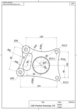 Cad practice drawings 161 170 | PDF