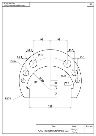 Cad practice drawings 171 180 | PDF