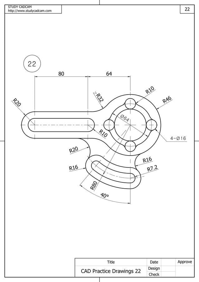 Cad practice drawings 22 | PDF