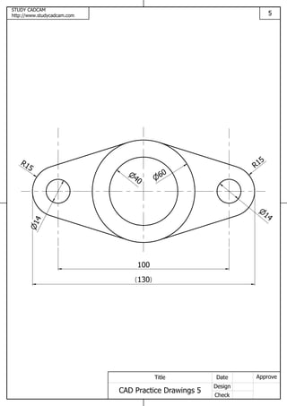 Cad practice drawings 5 | PDF