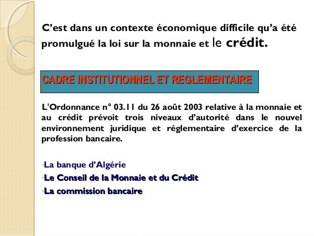 Cadre reglementaire