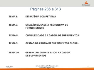 18/06/2015
samuel.sobrinho@anhanguera.com
ssobrinhoo@gmail.com
4
Páginas 236 a 313
 