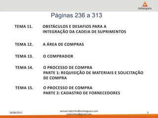 18/06/2015
samuel.sobrinho@anhanguera.com
ssobrinhoo@gmail.com
5
Páginas 236 a 313
 