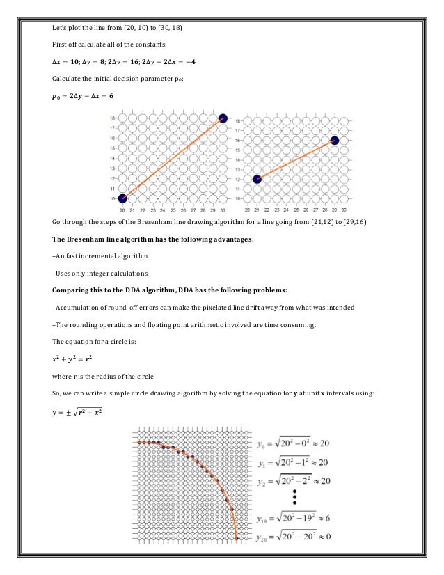 Bresenham Line Drawing Algorithm Advantages Over Dda : Introduction to computer graphics