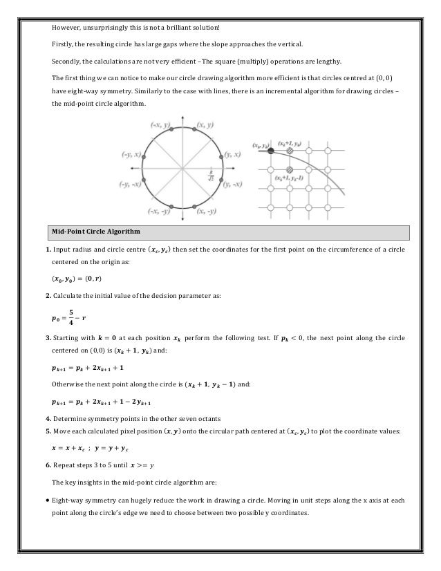 Bresenham Line Drawing Algorithm With Slope Greater Than 1 : Introduction to computer graphics