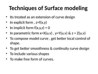 CAD UNIT II - SURFACE MODELING.pptx CAD CAM | PPTX